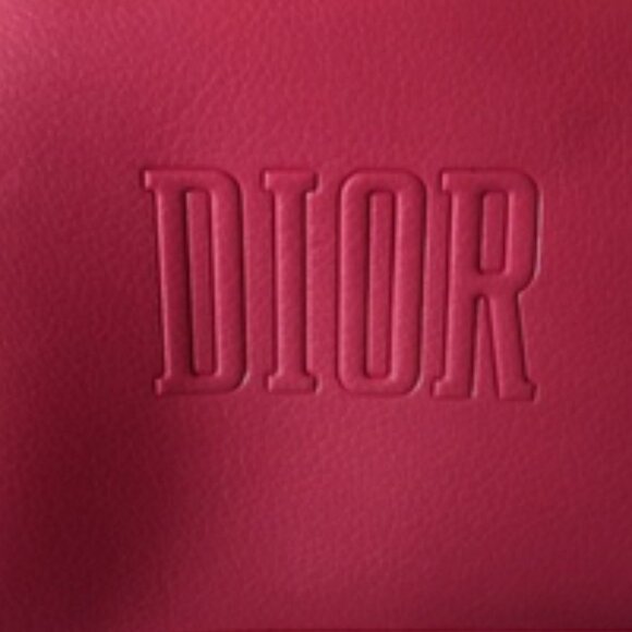 DIOR Beaute Bag Hot Pink Makeup Case Clutch Dopp Kit Logo Embossed - Picture 5 of 17
